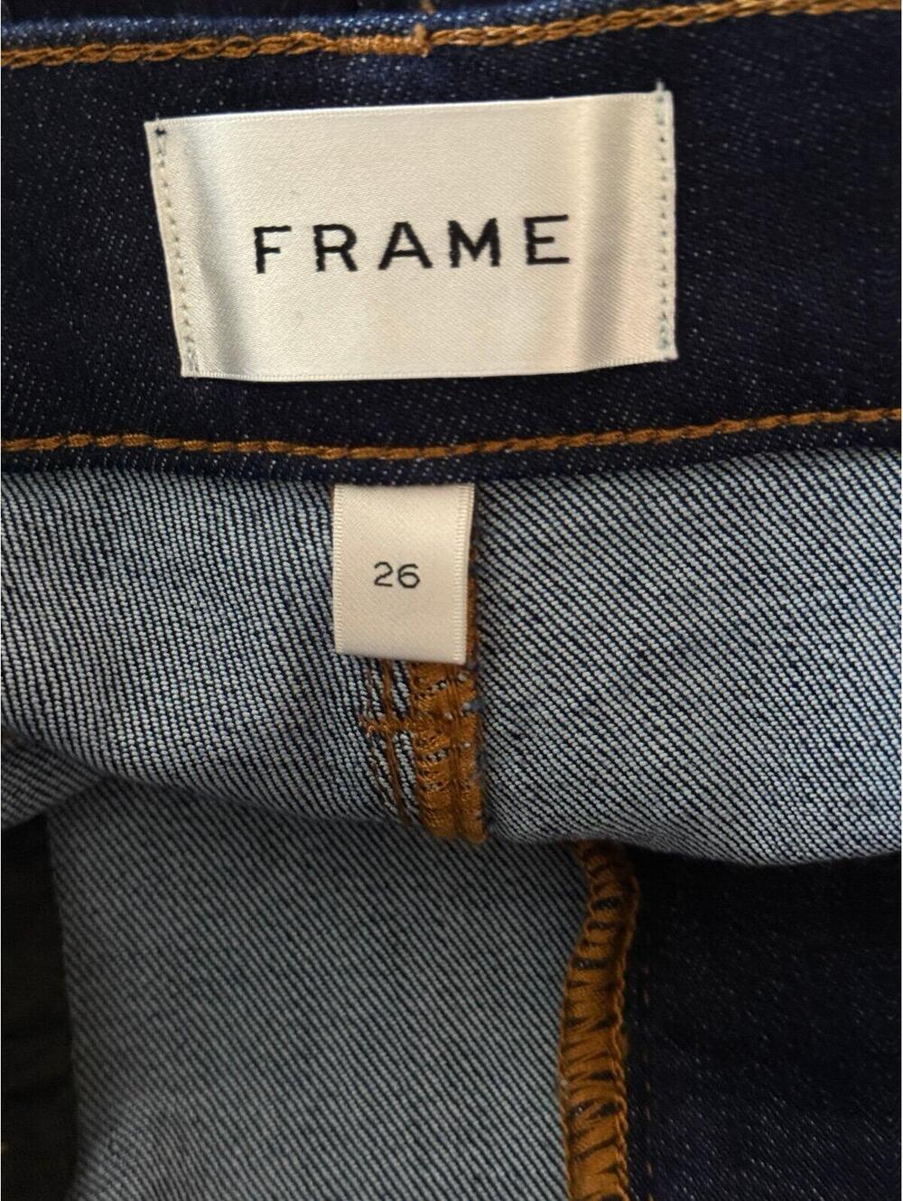 NWT FRAME Le Slim Palazzo Jeans 26 Rinse High Rise Wide Leg Dark Wash 31” Inseam - Picture 5 of 7